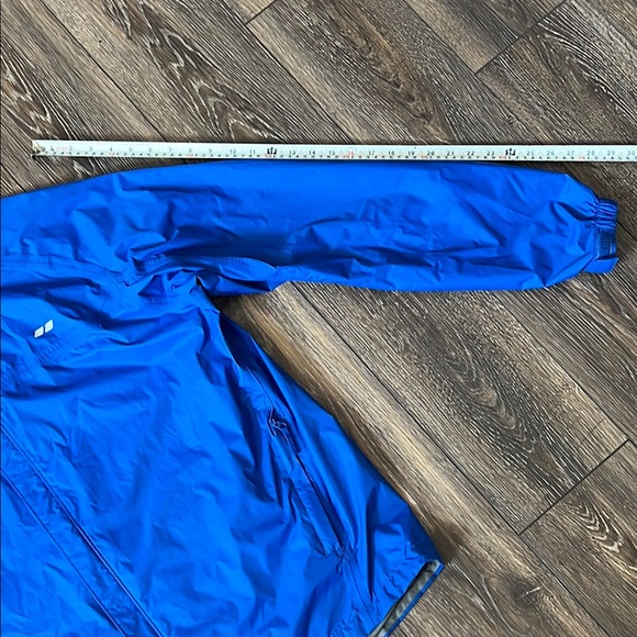 Mens Koppen Mesh Lined Full Zip Hooded Blue Rain Jacket Nylon Large - Picture 13 of 14